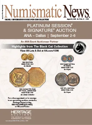 Numismatic News Vol. 75 No. 21 August 25 2026